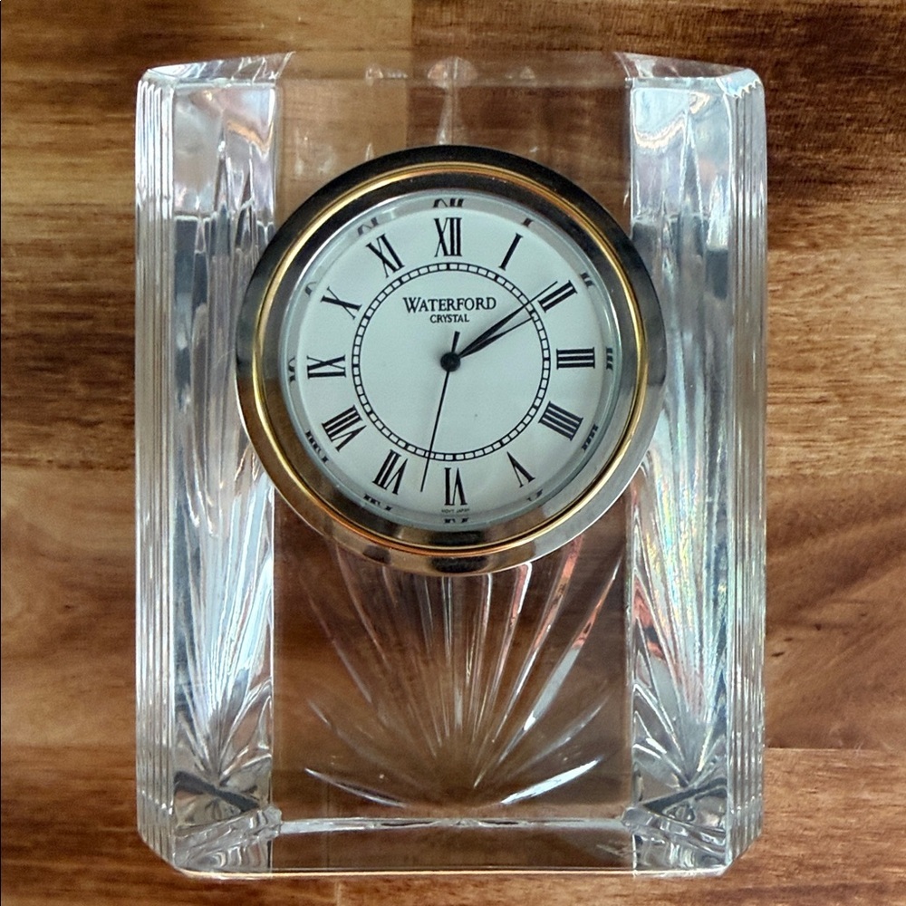 Waterford Crystal Clock with Gold Trim - Picture 8 of 11